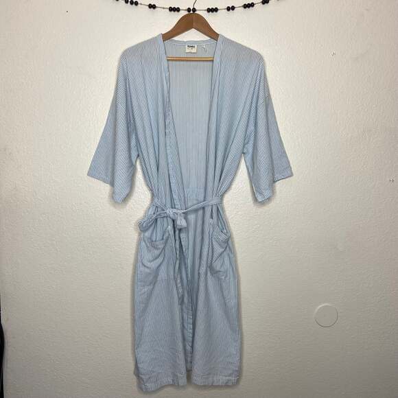 Vintage Angelica Baby Blue Striped Bathrobe - Picture 1 of 5